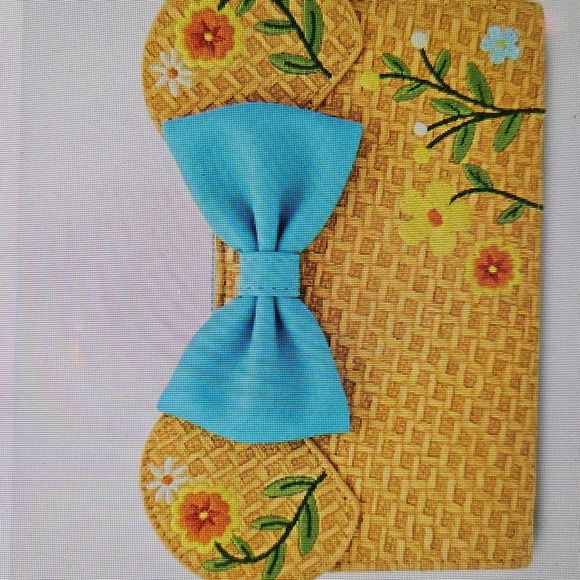 Loungefly Handbags - Loungefly Floral Woven Wallet with Blue Bow